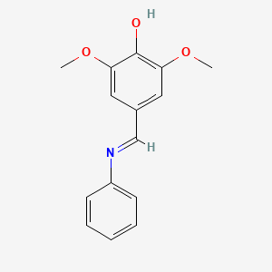 molecular formula C15H15NO3 B8786385 N-(3,5-Dimethoxy-4-Hydroxybenzylidene)Aniline 
