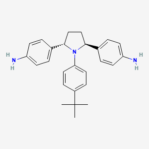 molecular formula C26H31N3 B8786455 4,4'-((2S,5S)-1-(4-(tert-Butyl)phenyl)pyrrolidine-2,5-diyl)dianiline CAS No. 1258235-06-1