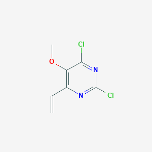 molecular formula C7H6Cl2N2O B8786463 2,4-Dichloro-5-methoxy-6-vinylpyrimidine 