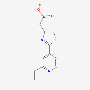 molecular formula C12H12N2O2S B8786469 2-[2-(2-Ethyl-4-pyridyl)-1,3-thiazol-4-yl]acetic acid 