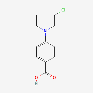 molecular formula C11H14ClNO2 B8786596 BENZOIC ACID, p-(N-(2-CHLOROETHYL)-N-ETHYLAMINO)- CAS No. 2045-21-8