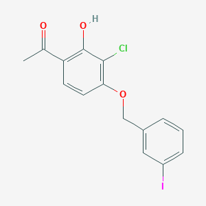 molecular formula C15H12ClIO3 B8786673 1-(3-Chloro-2-hydroxy-4-((3-iodobenzyl)oxy)phenyl)ethanone 