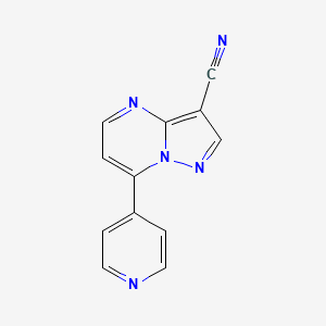 molecular formula C12H7N5 B8786685 7-(Pyridin-4-yl)pyrazolo[1,5-a]pyrimidine-3-carbonitrile 