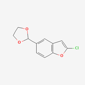 molecular formula C11H9ClO3 B8786701 2-Chloro-5-(1,3-dioxolan-2-yl)benzofuran CAS No. 648449-65-4