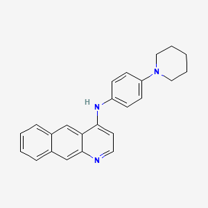 molecular formula C24H23N3 B8786741 N-[4-(piperidin-1-yl)phenyl]benzo[g]quinolin-4-amine 