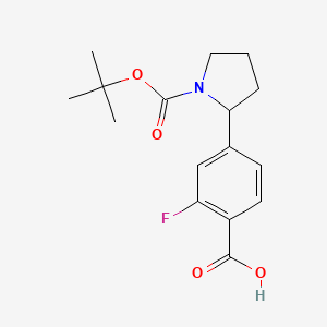 molecular formula C16H20FNO4 B8786747 1-N-Boc-2-(4-carboxy-3-fluoro-phenyl)-pyrrolidine 