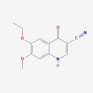 molecular formula C13H12N2O3 B8786758 6-Ethoxy-7-methoxy-4-oxo-1,4-dihydroquinoline-3-carbonitrile 