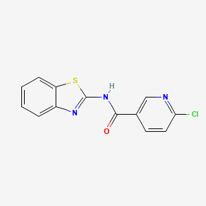 molecular formula C13H8ClN3OS B8786782 N-2-benzothiazolyl-6-chloro-3-Pyridinecarboxamide 