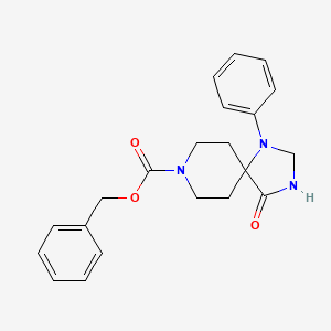 molecular formula C21H23N3O3 B8786855 Benzyl 4-oxo-1-phenyl-1,3,8-triazaspiro[4.5]decane-8-carboxylate 