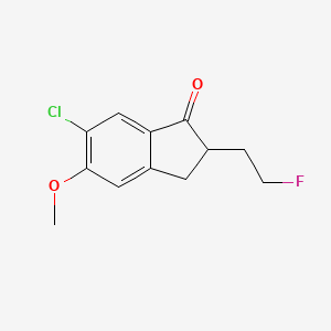 molecular formula C12H12ClFO2 B8786900 6-Chloro-2-(2-fluoroethyl)-5-methoxy-2,3-dihydroinden-1-one 