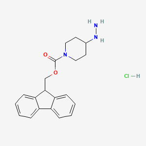 molecular formula C20H24ClN3O2 B8786934 (9H-Fluoren-9-yl)methyl 4-hydrazinylpiperidine-1-carboxylate hydrochloride 