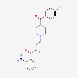molecular formula C21H24FN3O2 B8786951 2-Amino-N-(2-(4-(4-fluorobenzoyl)piperidino)ethyl)benzamide CAS No. 76315-50-9