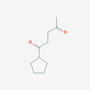 molecular formula C10H16O2 B8786971 1-Cyclopentylpentane-1,4-dione 