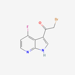 molecular formula C9H6BrFN2O B8787012 Ethanone, 2-bromo-1-(4-fluoro-1H-pyrrolo[2,3-b]pyridin-3-yl)- 