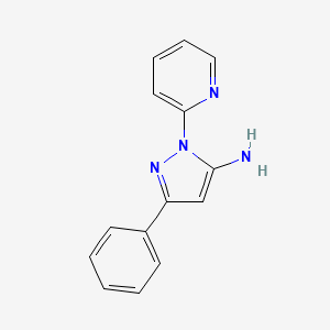molecular formula C14H12N4 B8787081 1-Pyridyl-3-phenyl-5-aminopyrazole CAS No. 58589-70-1