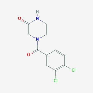 molecular formula C11H10Cl2N2O2 B8787143 4-(3,4-Dichlorobenzoyl)piperazin-2-one 