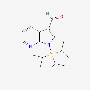 molecular formula C17H26N2OSi B8787162 1H-Pyrrolo[2,3-B]pyridine-3-carboxaldehyde, 1-[tris(1-methylethyl)silyl]- 