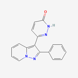 B8787278 3(2H)-Pyridazinone, 6-(2-phenylpyrazolo[1,5-a]pyridin-3-yl)- CAS No. 131185-06-3