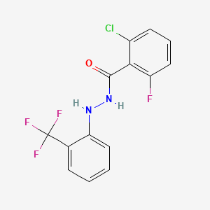 molecular formula C14H9ClF4N2O B8787415 2-chloro-6-fluoro-N'-[2-(trifluoromethyl)phenyl]benzohydrazide 