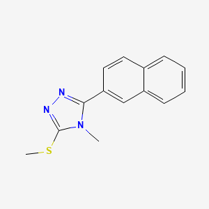 molecular formula C14H13N3S B8787439 4H-1,2,4-Triazole, 4-methyl-3-(methylthio)-5-(2-naphthalenyl)- CAS No. 116850-52-3