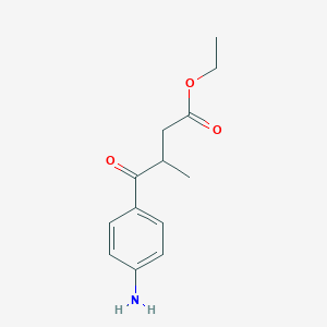 molecular formula C13H17NO3 B8787505 Ethyl 4-(4-aminophenyl)-3-methyl-4-oxobutanoate CAS No. 133209-06-0