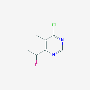molecular formula C7H8ClFN2 B8787645 4-Chloro-6-(1-fluoroethyl)-5-methylpyrimidine 