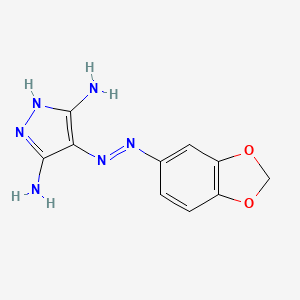 molecular formula C10H10N6O2 B8787690 4-(1,3-Benzodioxol-5-ylhydrazinylidene)pyrazole-3,5-diamine 