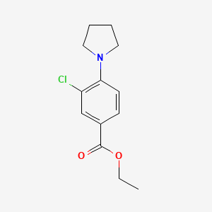 molecular formula C13H16ClNO2 B8787730 Ethyl 3-chloro-4-(pyrrolidin-1-yl)benzoate 