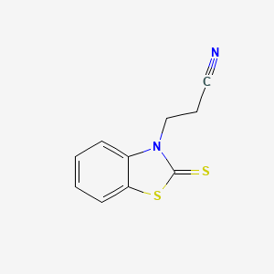 molecular formula C10H8N2S2 B8787772 3-(2-Thioxo-benzothiazol-3-yl)-propionitrile CAS No. 27410-89-5