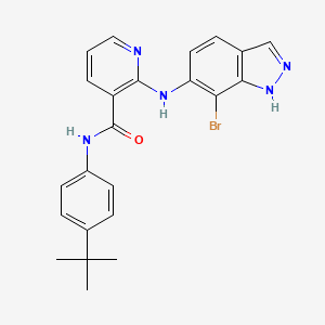 molecular formula C23H22BrN5O B8787849 2-((7-Bromo-1H-indazol-6-yl)amino)-N-(4-(tert-Butyl)phenyl)nicotinamide 