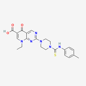 molecular formula C22H24N6O3S B8787909 2-(4-{[(4-Methylphenyl)amino]carbonothioyl}-1-piperazinyl)-8-ethyl-5-oxo-5,8-dihydropyrido[2,3-d]pyrimidine-6-carboxylic Acid 