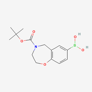molecular formula C14H20BNO5 B8787921 (4-(Tert-butoxycarbonyl)-2,3,4,5-tetrahydrobenzo[f][1,4]oxazepin-7-yl)boronic acid 