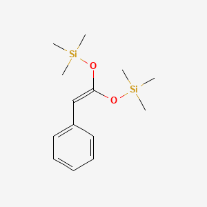 molecular formula C14H24O2Si2 B8787955 beta,beta-Bis-(trimethylsilyloxy)-styrene 