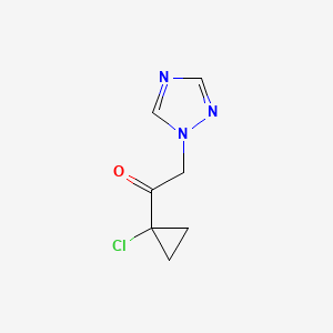 molecular formula C7H8ClN3O B8788058 1-(1-Chlorocyclopropyl)-2-(1H-1,2,4-triazol-1-yl)ethan-1-one CAS No. 122669-03-8