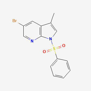 molecular formula C14H11BrN2O2S B8788076 5-bromo-3-methyl-1-(phenylsulfonyl)-1H-pyrrolo[2,3-b]pyridine 