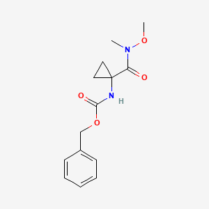 molecular formula C14H18N2O4 B8788189 Benzyl (1-(methoxy(methyl)carbamoyl)cyclopropyl)carbamate 