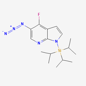 molecular formula C16H24FN5Si B8788191 5-azido-4-fluoro-1-(triisopropylsilyl)-1H-pyrrolo[2,3-b]pyridine CAS No. 651744-36-4