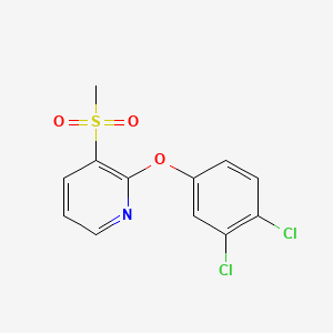 molecular formula C12H9Cl2NO3S B8788201 Pyridine, 2-(3,4-dichlorophenoxy)-3-(methylsulfonyl)- CAS No. 85331-25-5