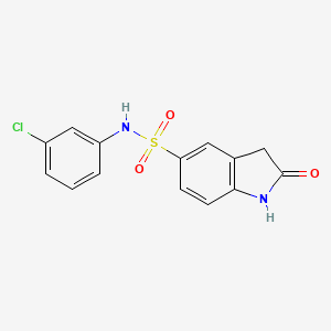 2-Oxo-2,3-dihydro-1H-indole-5-sulfonic acid (3-chlorophenyl)amide
