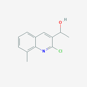 molecular formula C12H12ClNO B8788285 1-(2-Chloro-8-methylquinolin-3-yl)ethanol 
