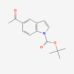 molecular formula C15H17NO3 B8788554 tert-Butyl 5-acetyl-1H-indole-1-carboxylate 