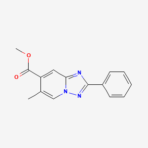molecular formula C15H13N3O2 B8788555 Methyl 6-methyl-2-phenyl-[1,2,4]triazolo[1,5-A]pyridine-7-carboxylate CAS No. 1380331-22-5