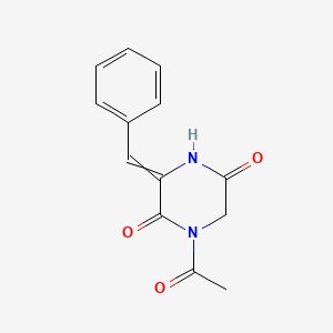 molecular formula C13H12N2O3 B8788659 1-Acetyl-3-benzylidene-piperazine-2,5-dione CAS No. 30166-30-4