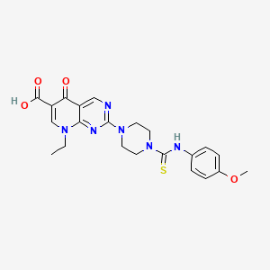 molecular formula C22H24N6O4S B8788708 8-Ethyl-2-{4-[(4-methoxyphenyl)carbamothioyl]piperazin-1-yl}-5-oxo-5,8-dihydropyrido[2,3-d]pyrimidine-6-carboxylic acid 