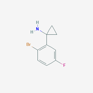 molecular formula C9H9BrFN B8788762 1-(2-Bromo-5-fluorophenyl)cyclopropanamine 