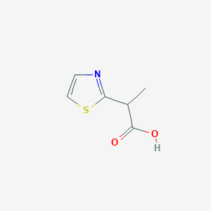 molecular formula C6H7NO2S B8788794 2-(1,3-Thiazol-2-yl)propanoic acid 