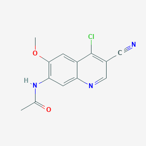 molecular formula C13H10ClN3O2 B8788828 Acetamide, N-(4-chloro-3-cyano-6-methoxy-7-quinolinyl)- 