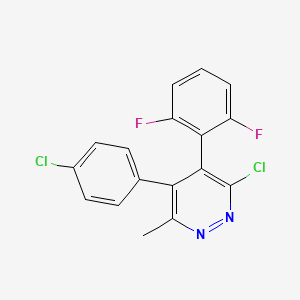 molecular formula C17H10Cl2F2N2 B8788960 3-Chloro-5-(4-chlorophenyl)-4-(2,6-difluorophenyl)-6-methylpyridazine CAS No. 871513-21-2