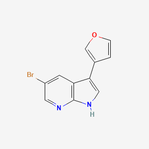 molecular formula C11H7BrN2O B8789098 H-Pyrrolo[2,3-b]pyridine, 5-bromo-3-(3-furanyl)- 