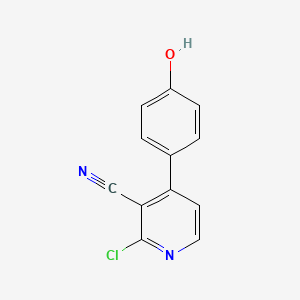 molecular formula C12H7ClN2O B8789191 2-Chloro-4-(4-hydroxyphenyl)nicotinonitrile 